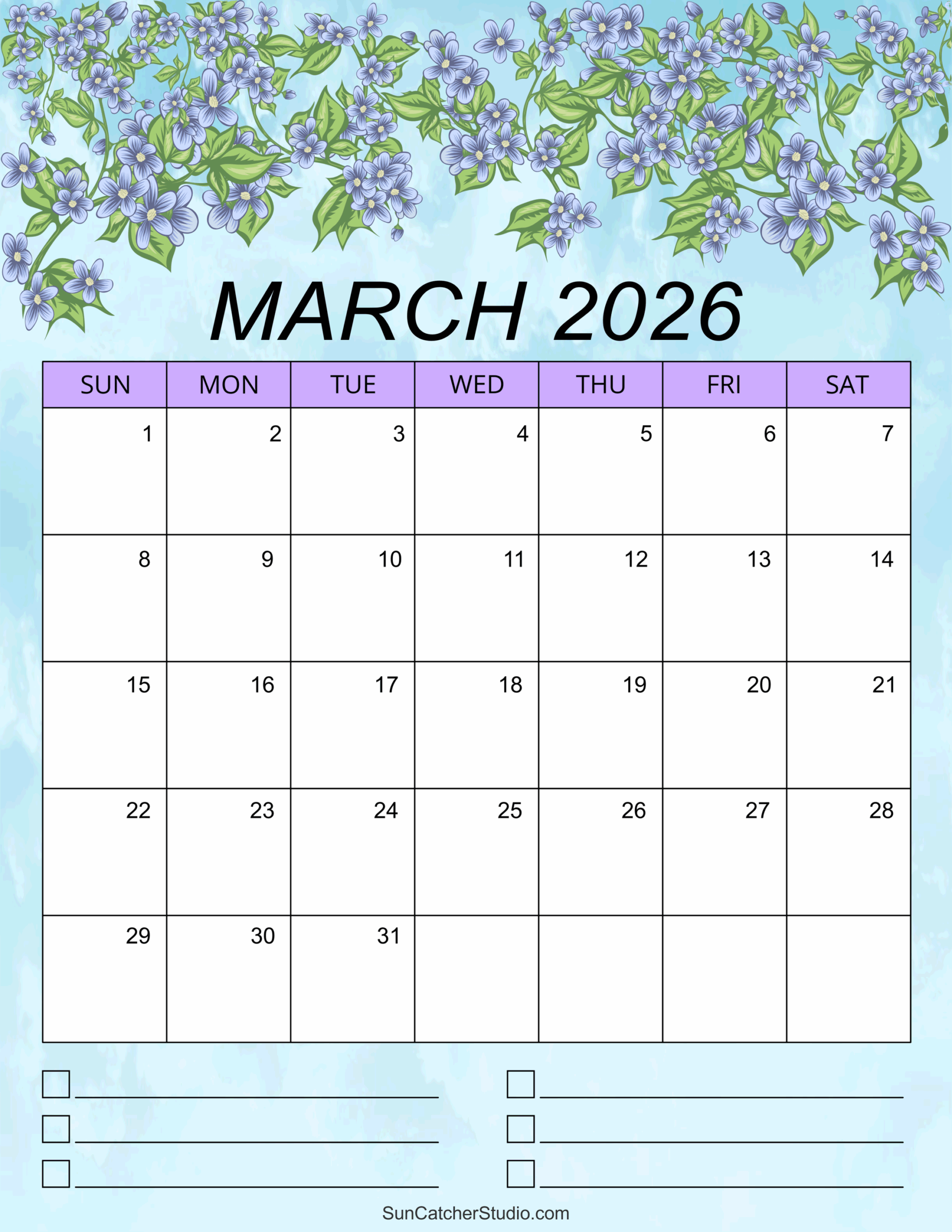 March 2026 Calendar Free Printable Free Printables Monograms Design Tools Patterns DIY Projects