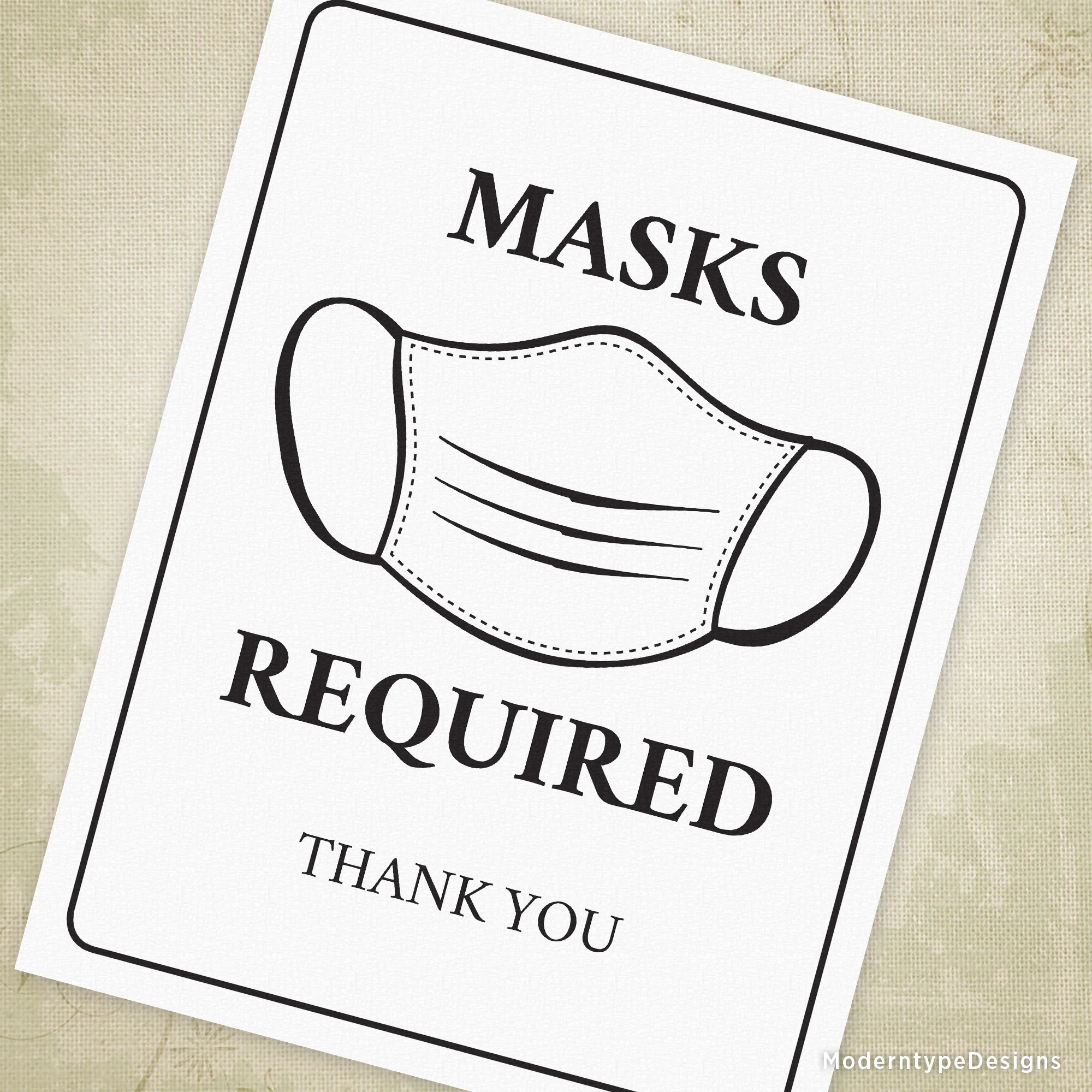 Face Mask Printable Signs