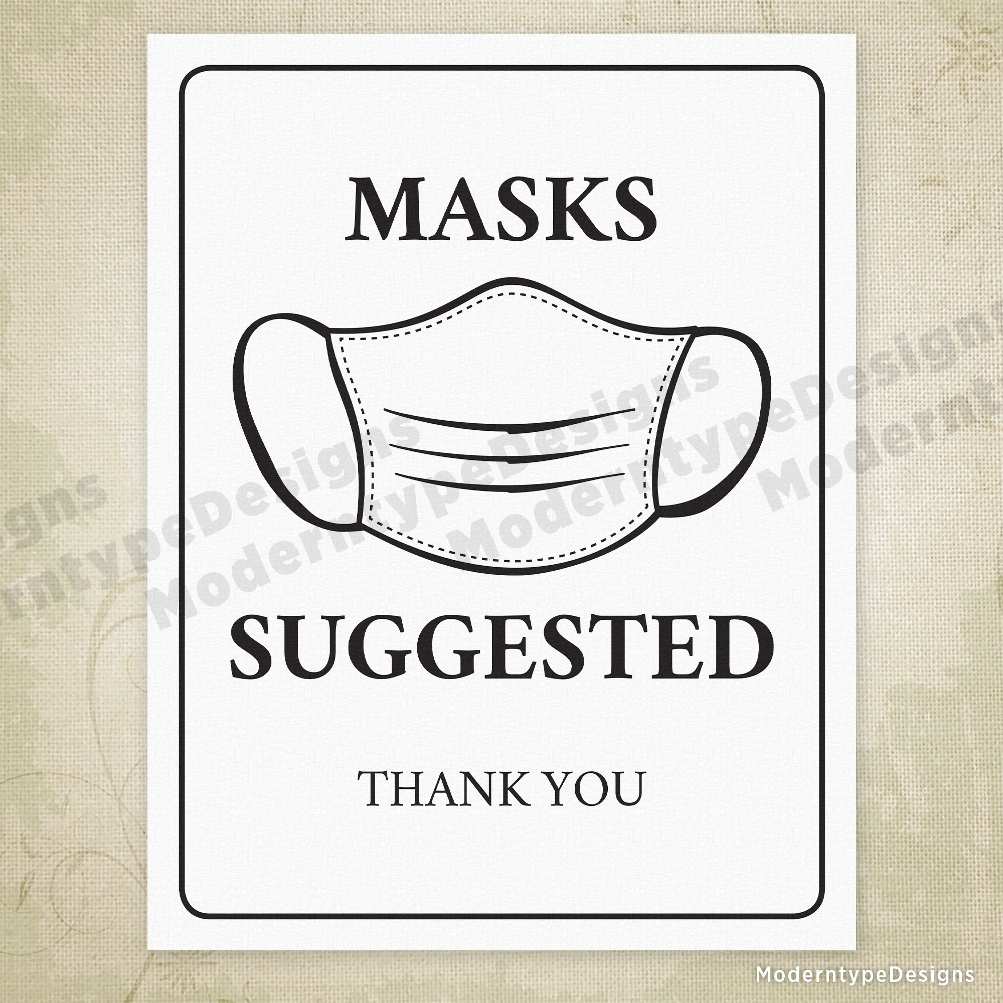 Face Coverings Printable Sign