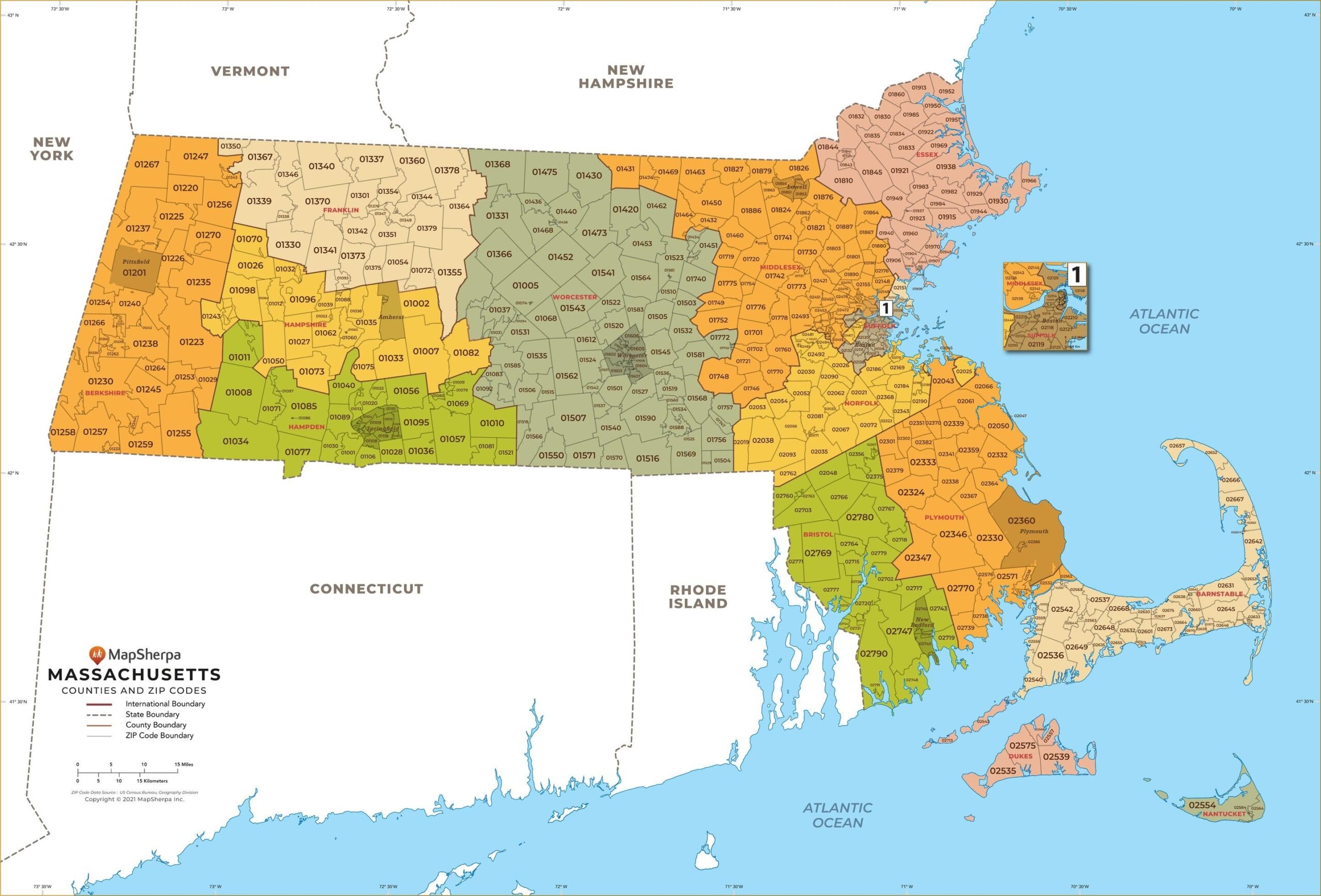 Printable List Of Massachusetts Zip Codes