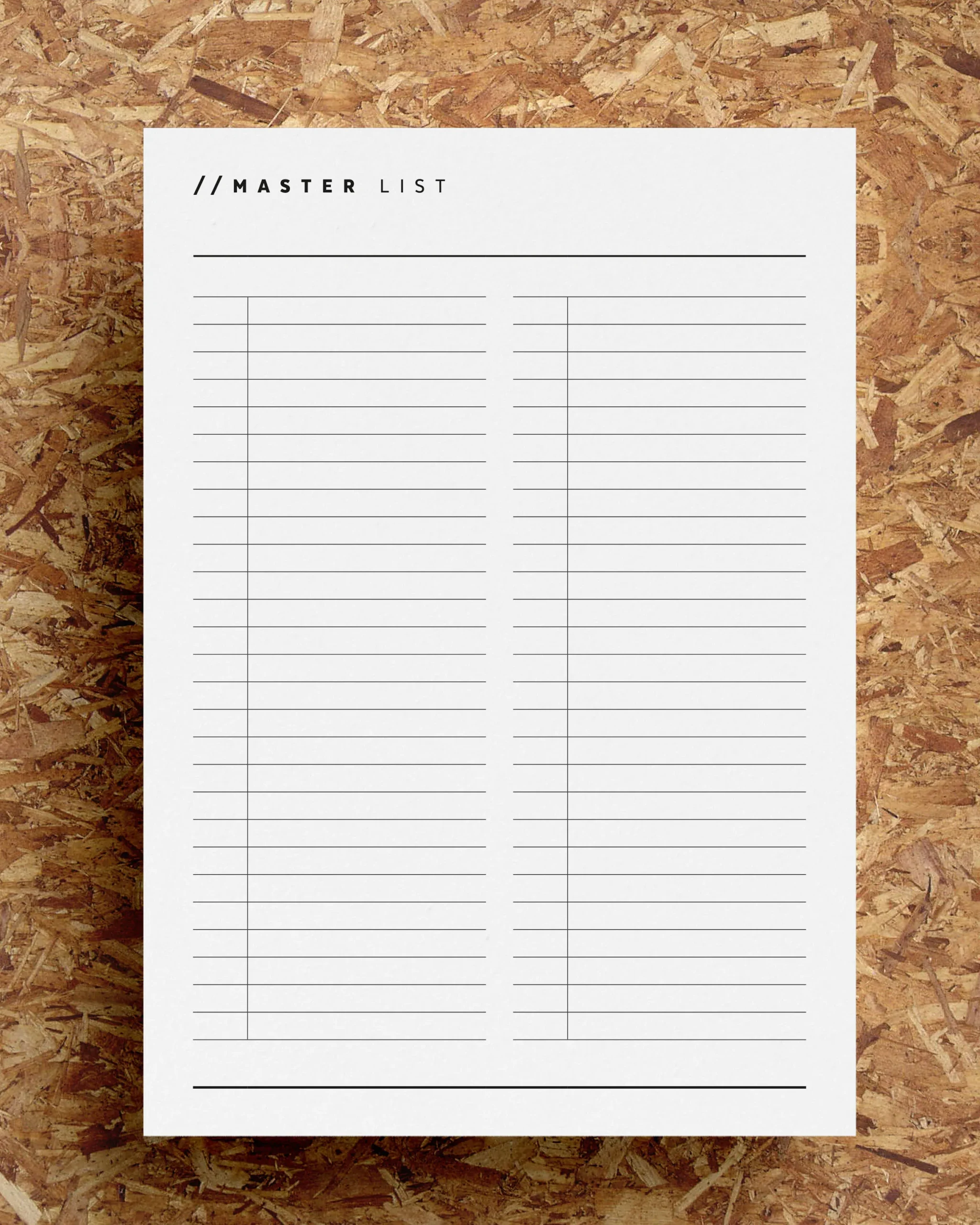 Master Task List Printable Task Planner Master To Do List Minimalist Black White A4 US Letter Instant Download Etsy