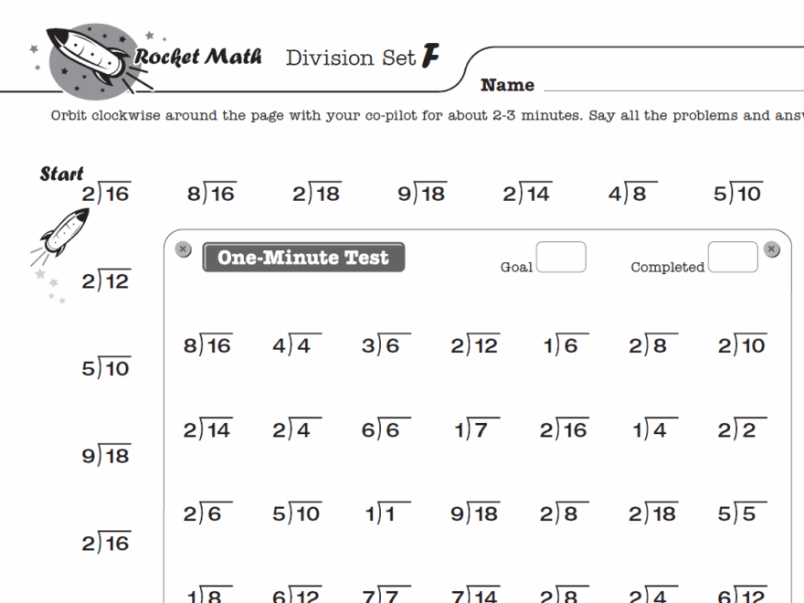 Math Worksheets For Kindergarten 1st 2nd 3rd 4th Grade Rocket Math