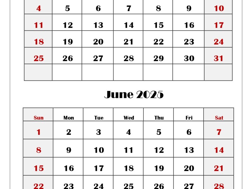 May And June 2025 Calendar Printable PDF Two Months Calendar
