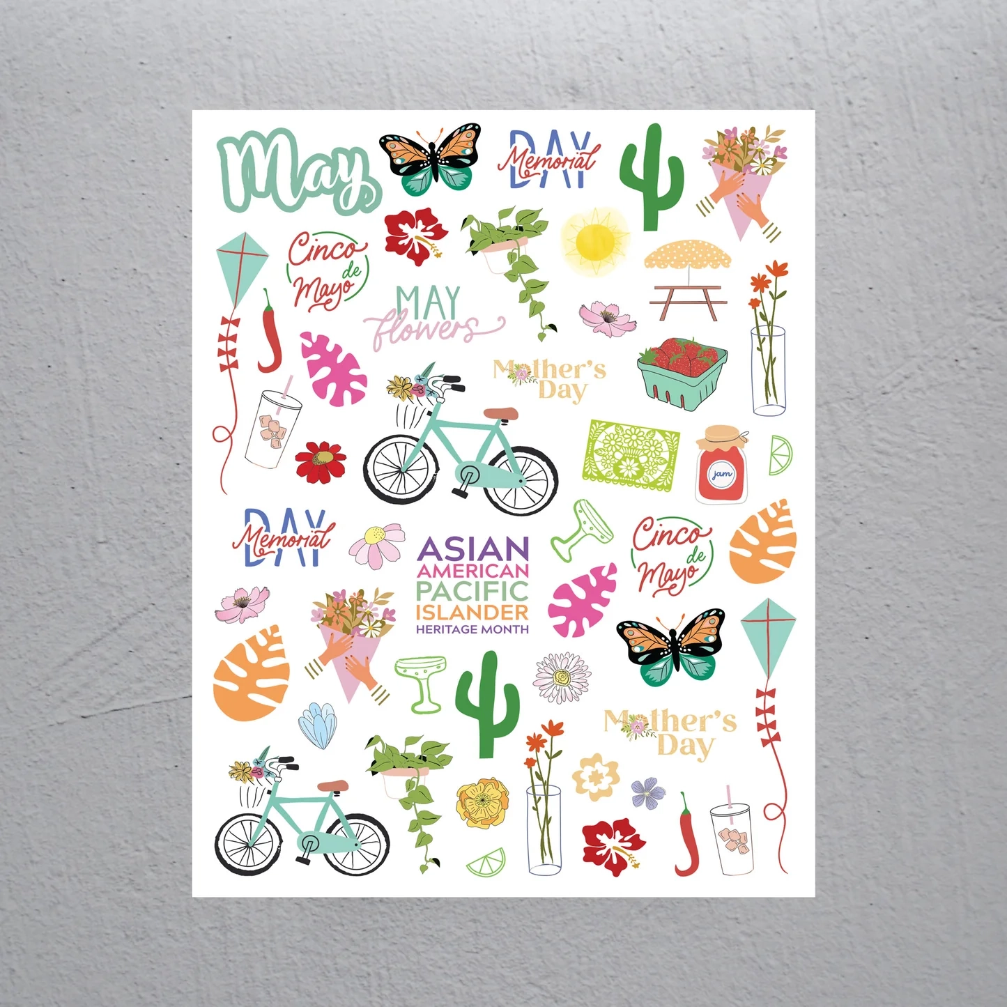 May Printable Planner Monthly Stickers