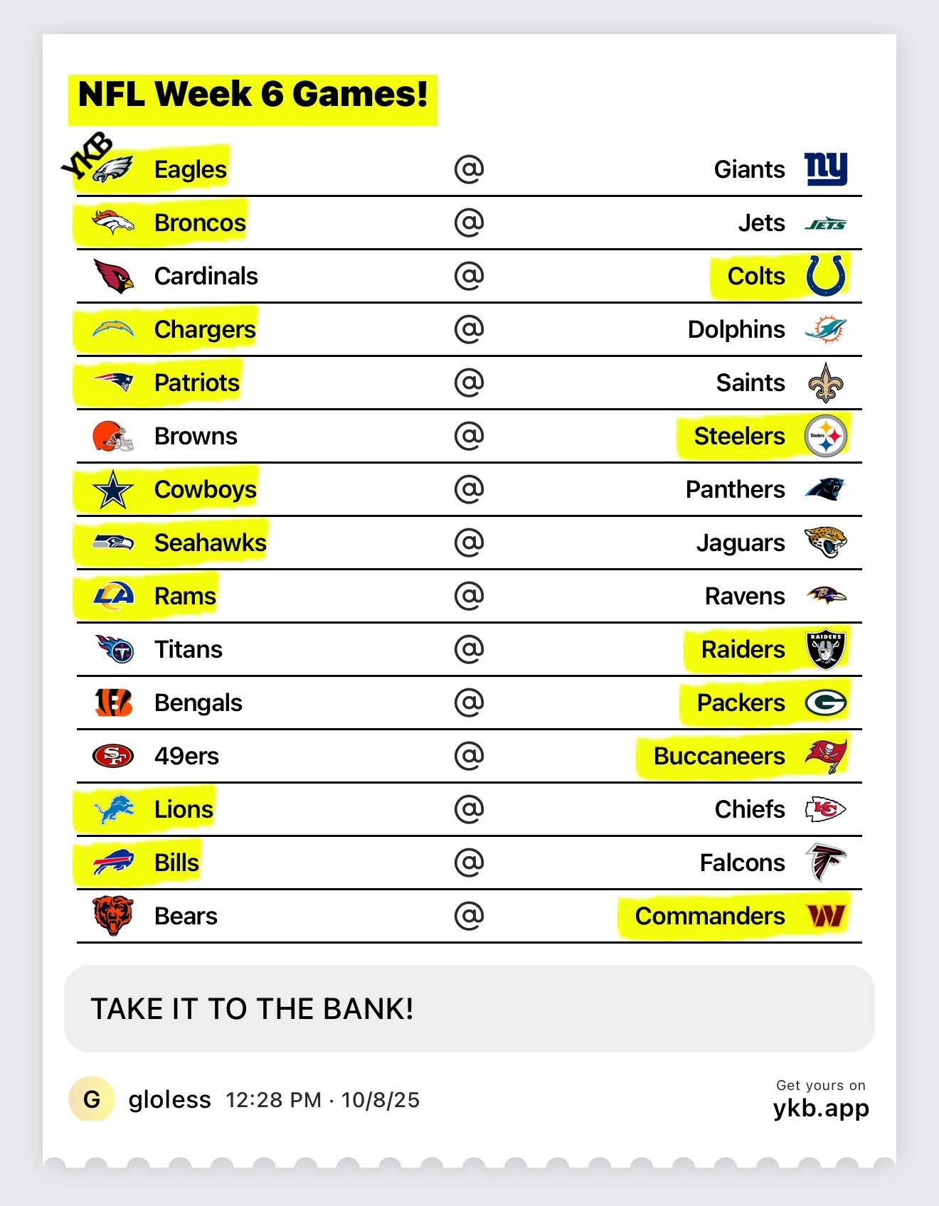 Mbg On X NFL Week 6 Games Https t co WidiXovGhi X
