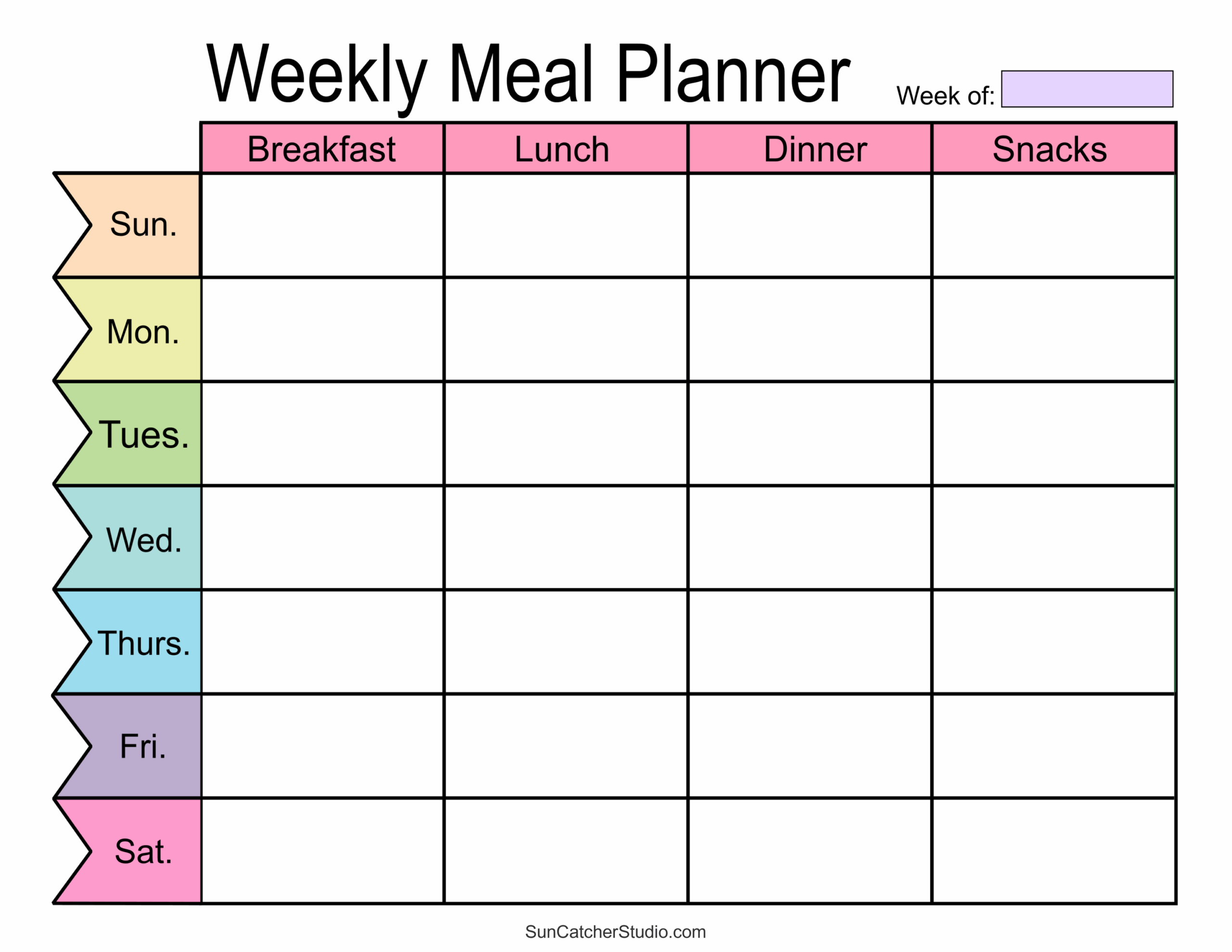 Menu Planner Free Printable