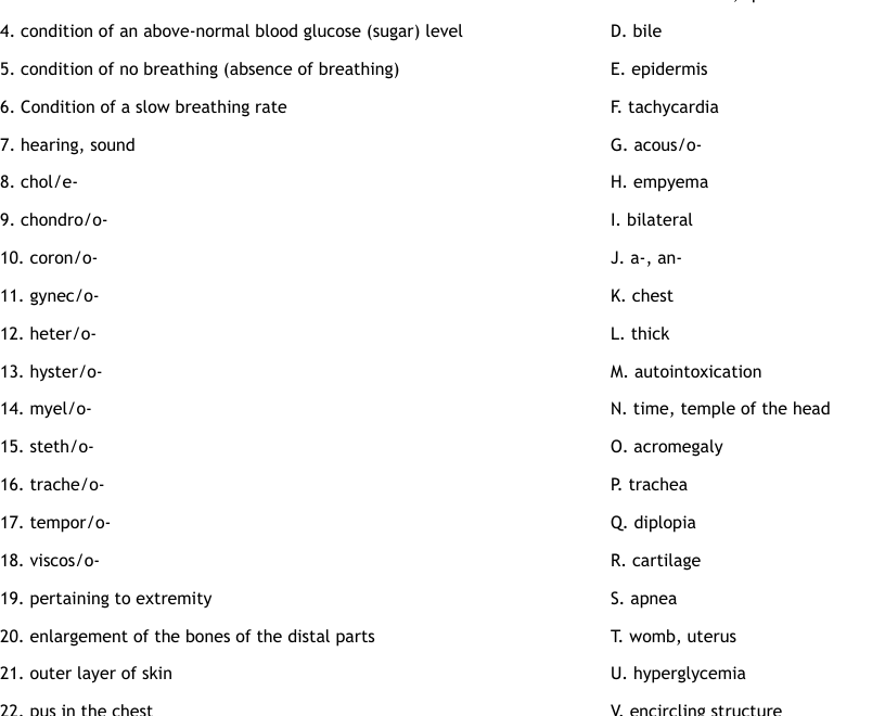 Medical Terminology Worksheet WordMint