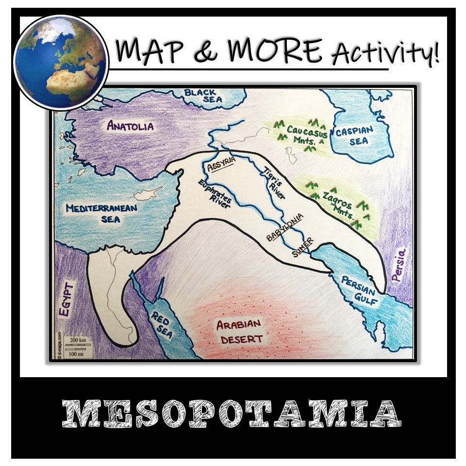 Mesopotamia Map Activity Fertile Crescent Assyria Babylon Sumer Classful