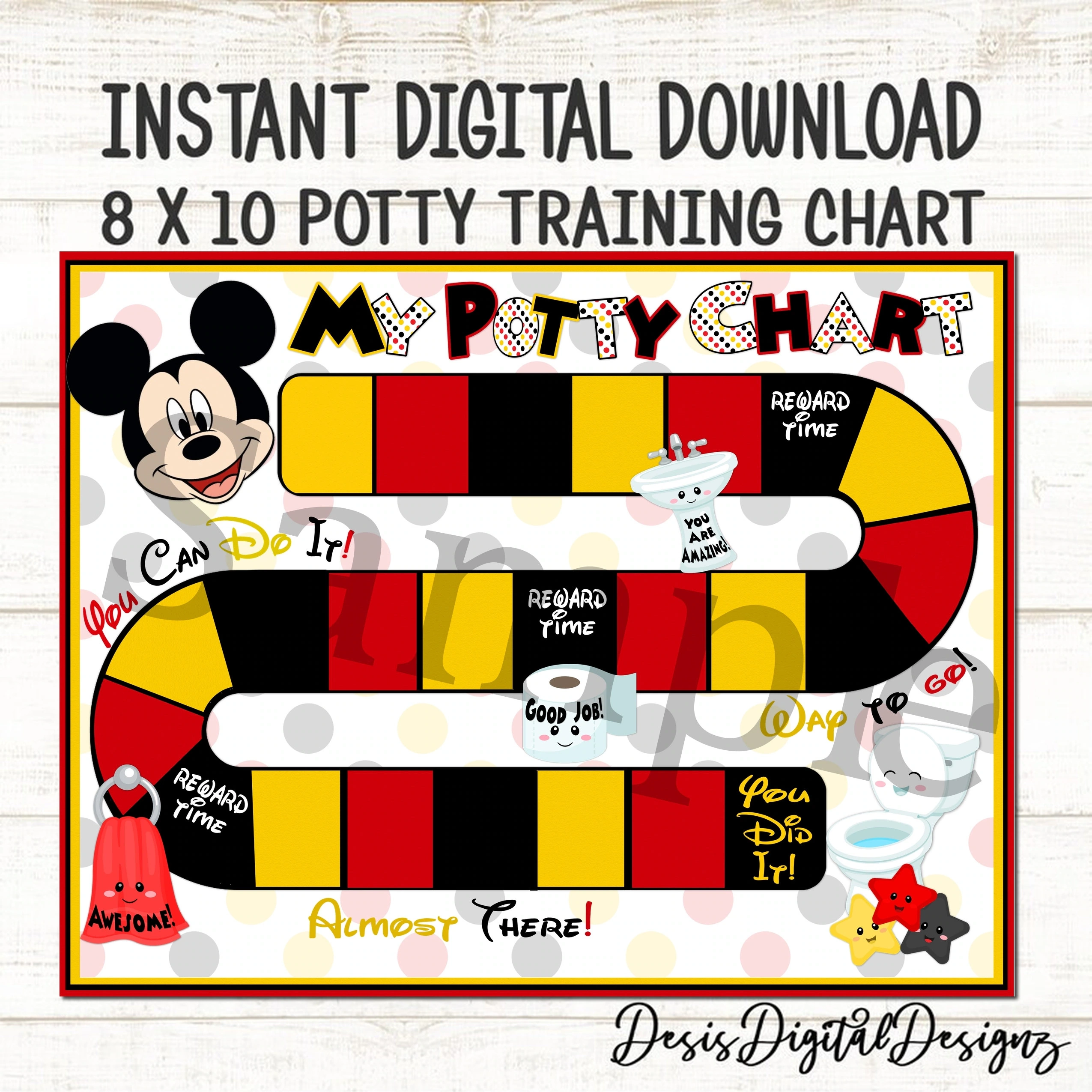 Printable Mickey Mouse Poty Chart