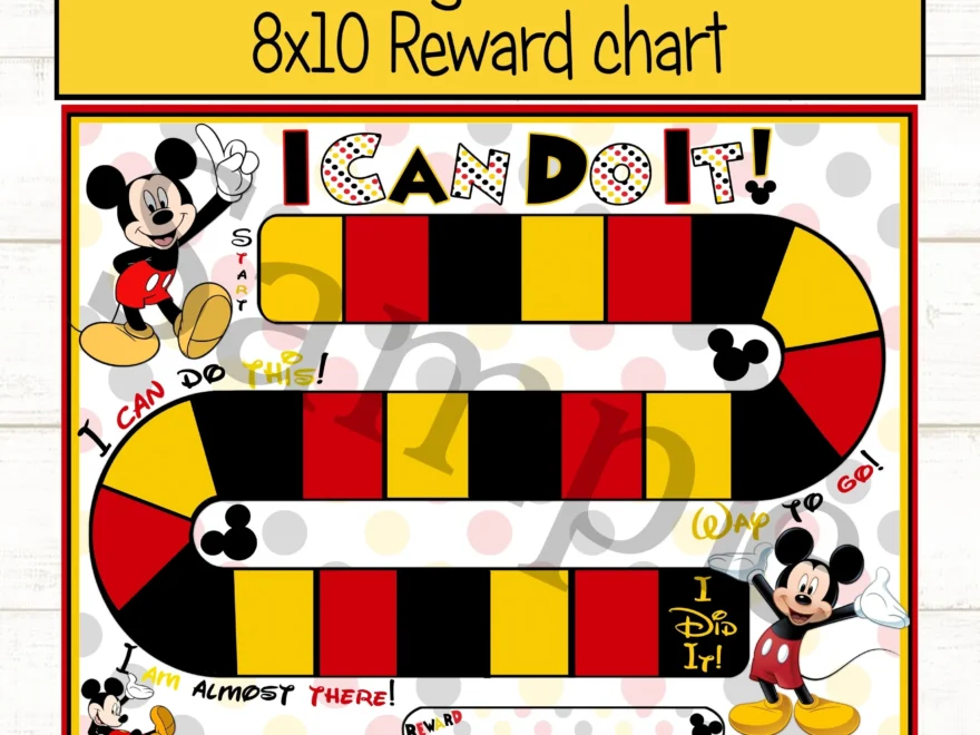 Mickey Mouse Reward Chart Behavior Chart Daily Chore Chart Printable Mickey Mouse Sticker Chart Toddler Reward Chart Digital Download Chart Etsy