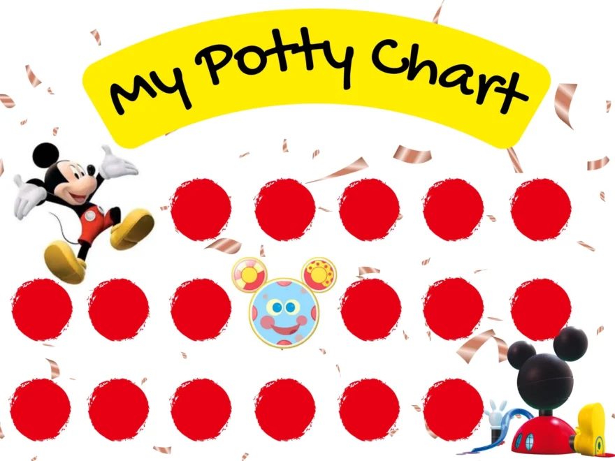 Mickey Potty Chart Mickey Potty Training Chart Potty Training Chart Template Printable Chart For Kids Downloadable Chart Etsy