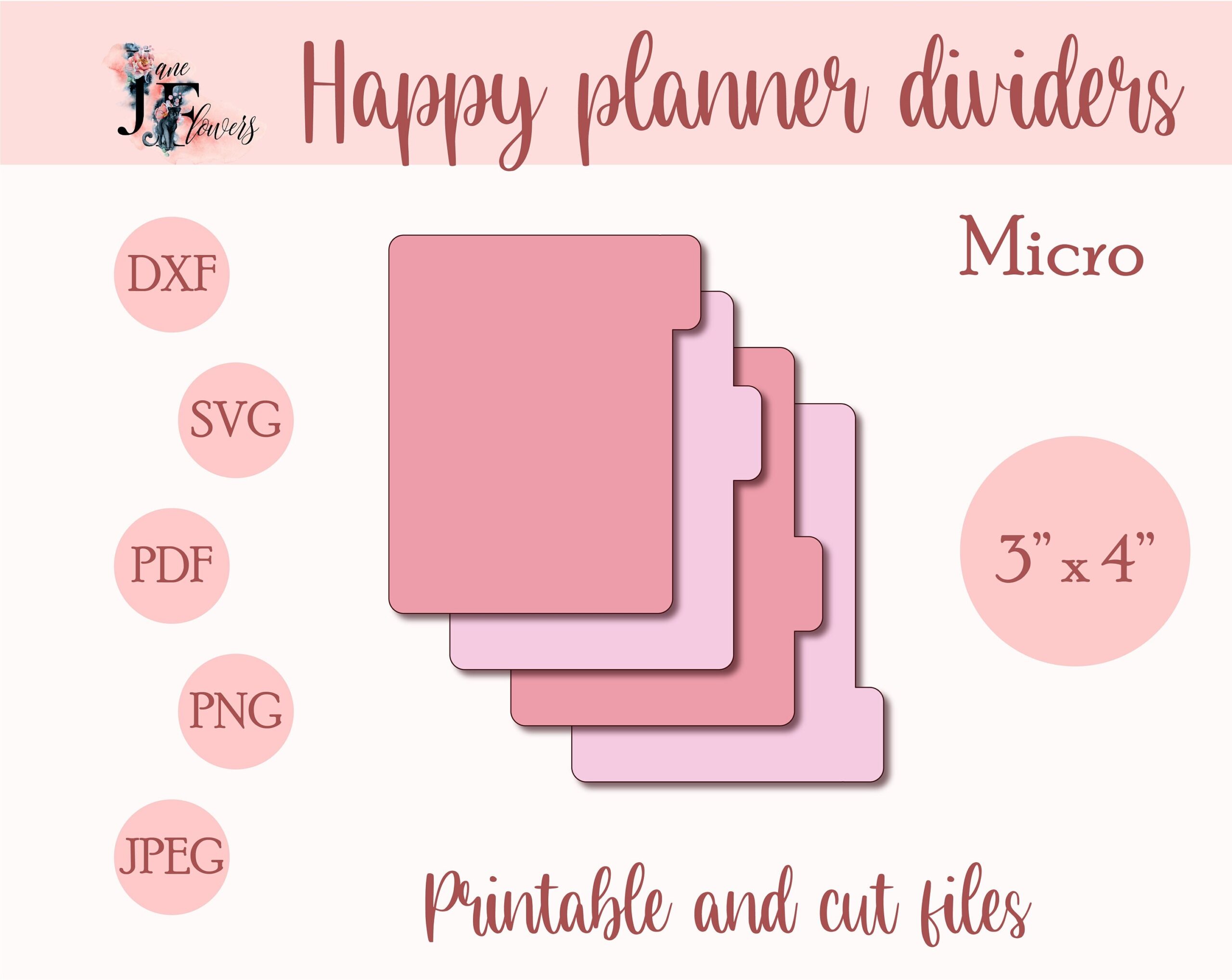 Happy Planner Printable Divider Tabs
