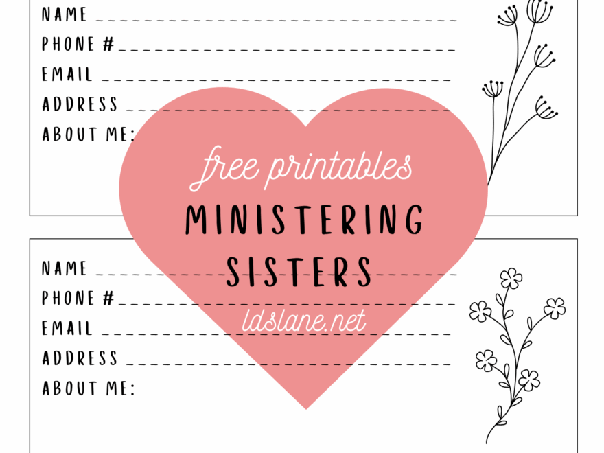 Ministering Sisters Printables