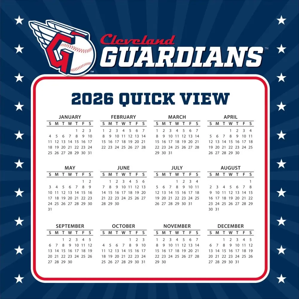 MLB Cleveland Guardians 2026 Desk Calendar Calendars MLB Cleveland Guardians 2026 Desk Calendar Calendars