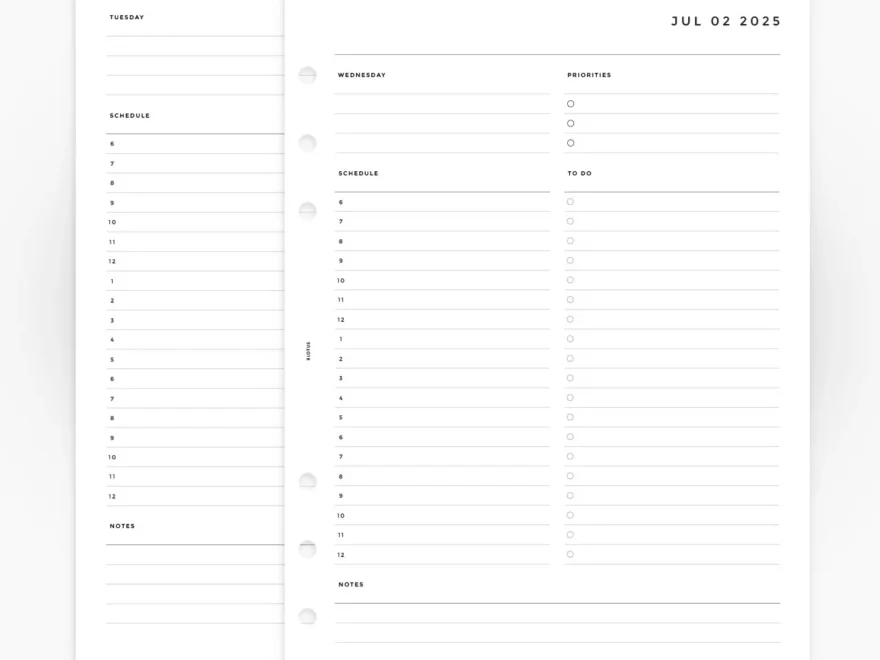 MN203 2025 DAILY PLANNER HOURLY DO1P Printable PDF