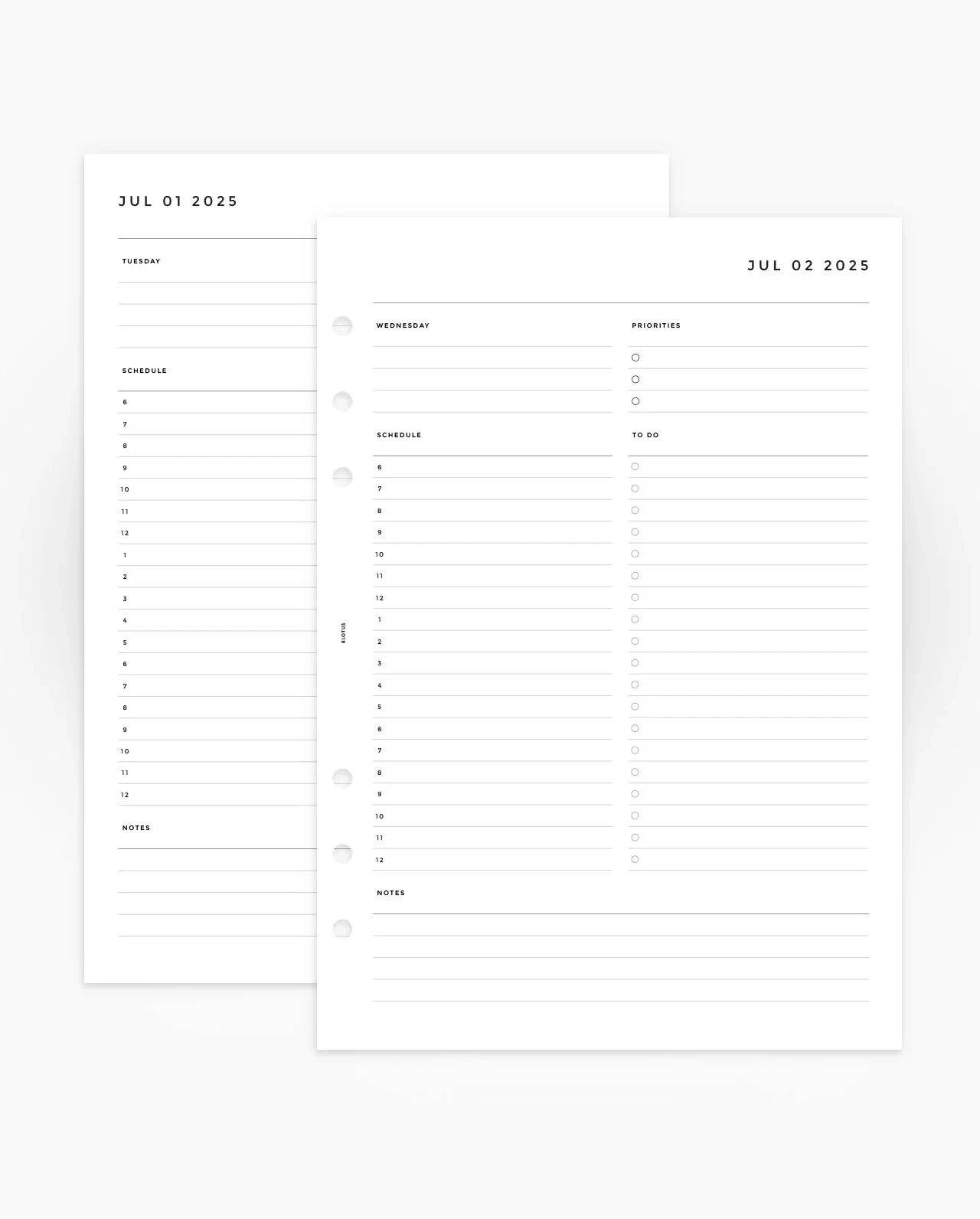 MN203 2025 DAILY PLANNER HOURLY DO1P Printable PDF