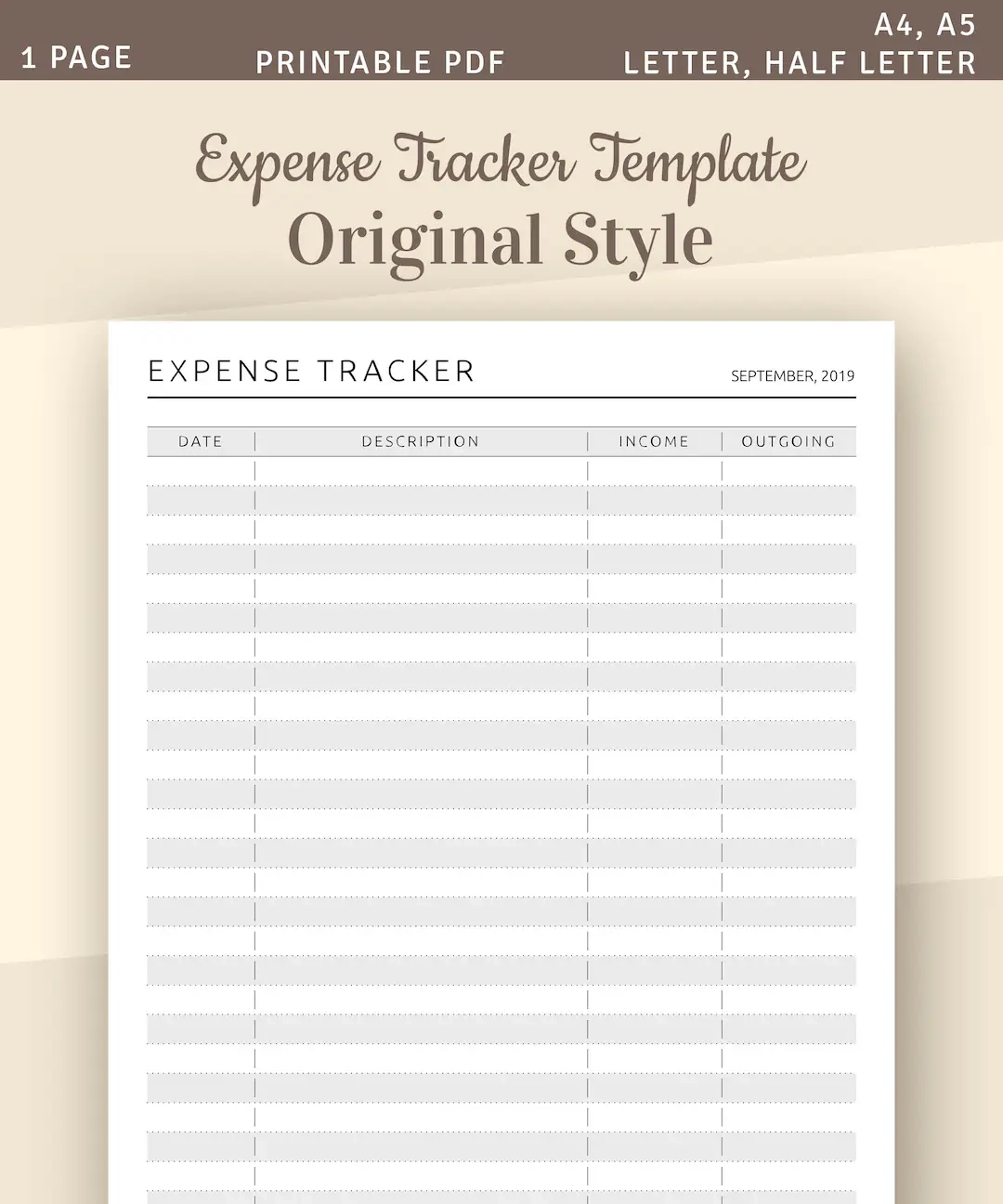 Monthly Expense Sheet Printable
