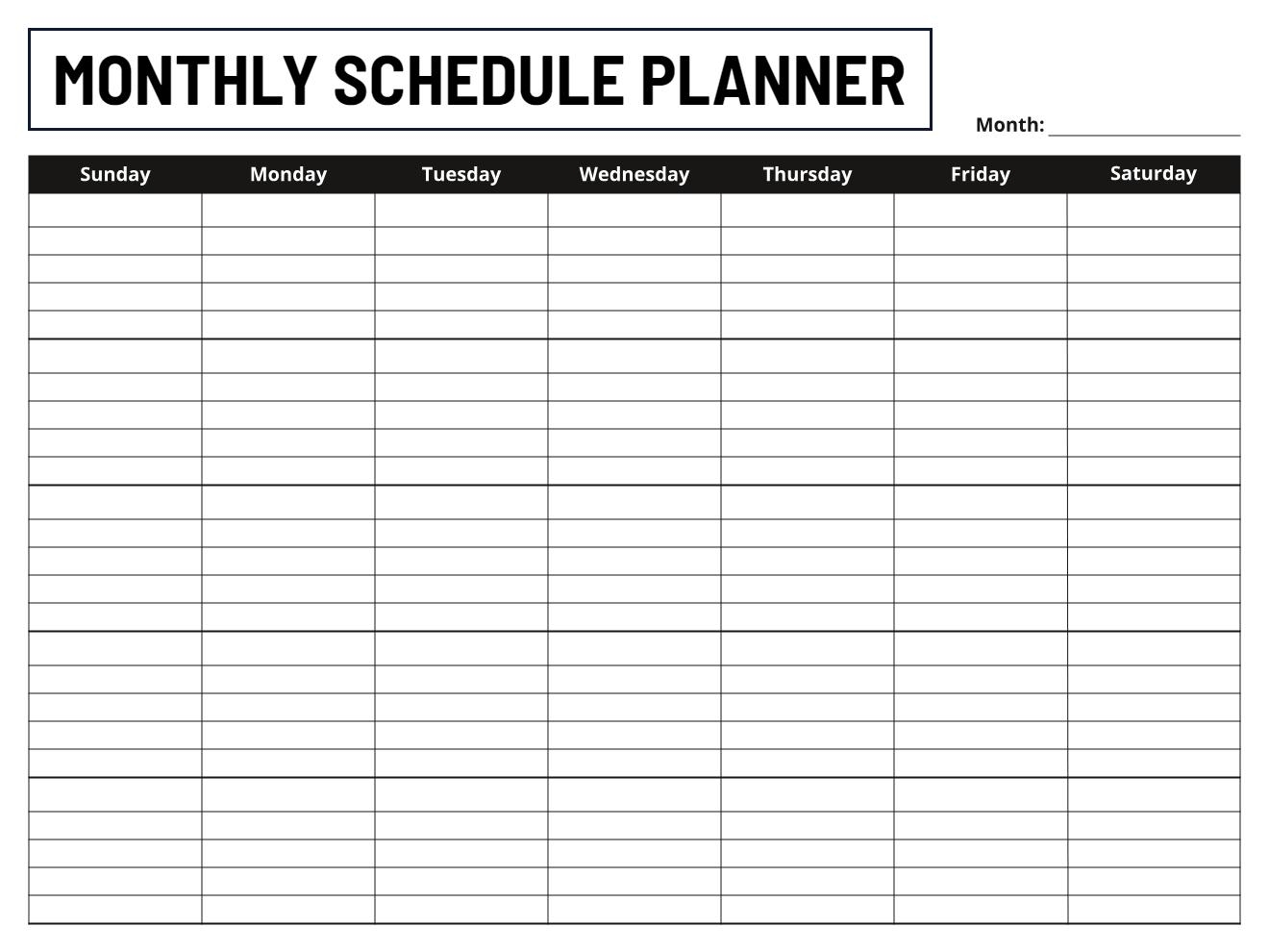 Monthly Planner Templates Printable PDF Download