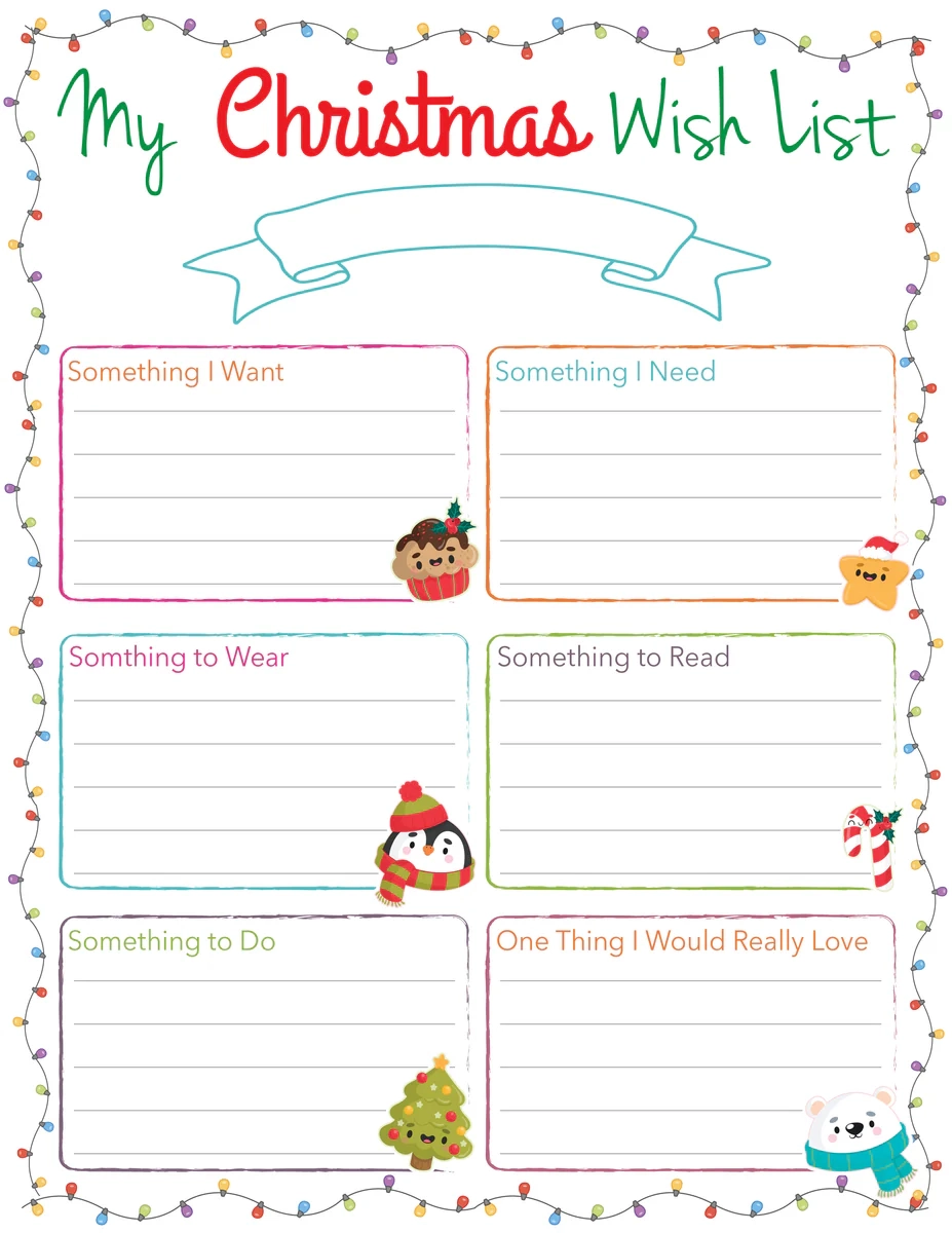 My Christmas Wish List Free Printable