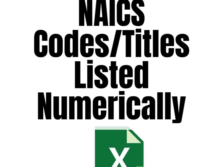 NAICS Codes Titles Listed Numerically NAICS Association