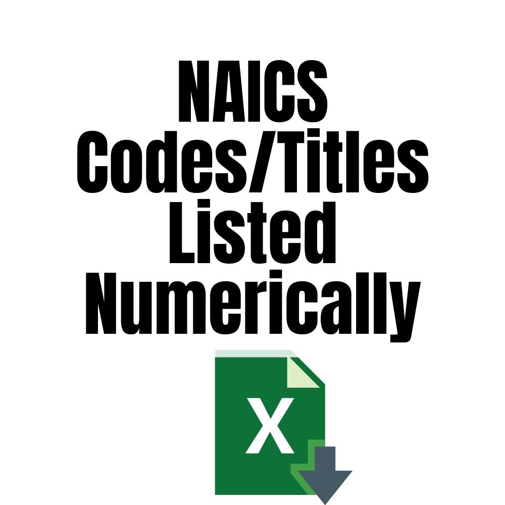 NAICS Codes Titles Listed Numerically NAICS Association