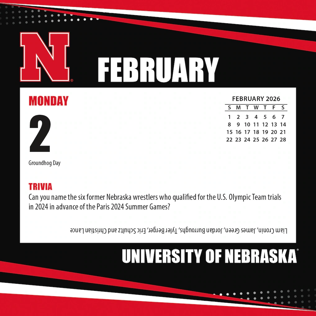Nebraska Huskers 2026 Box Calendar