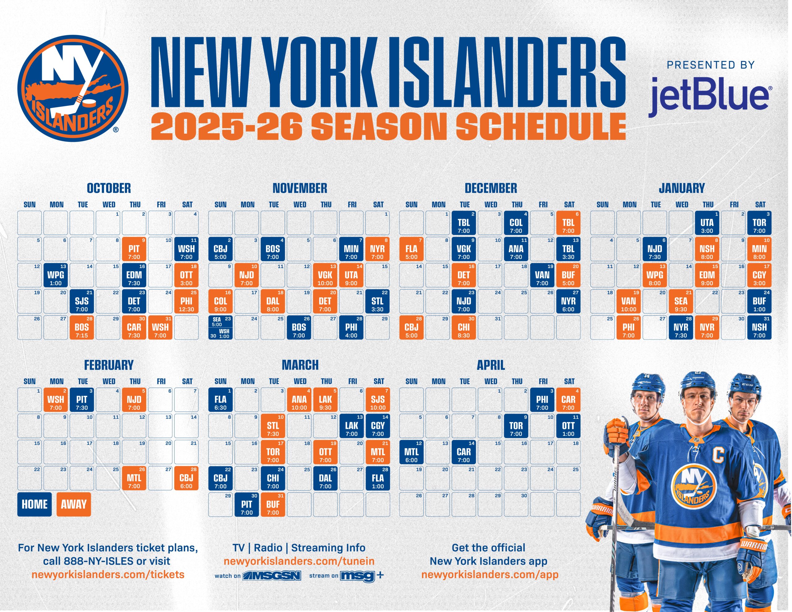 New York Islanders Schedule New York Islanders