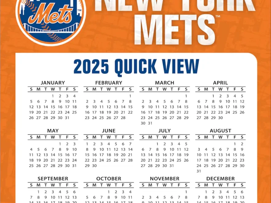 New York Mets 2025 Boxed Desk Calendar