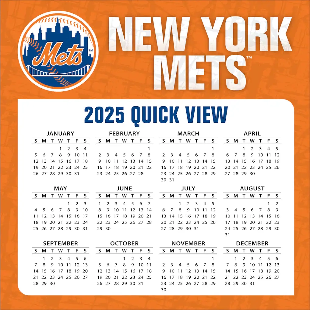 New York Mets 2025 Boxed Desk Calendar