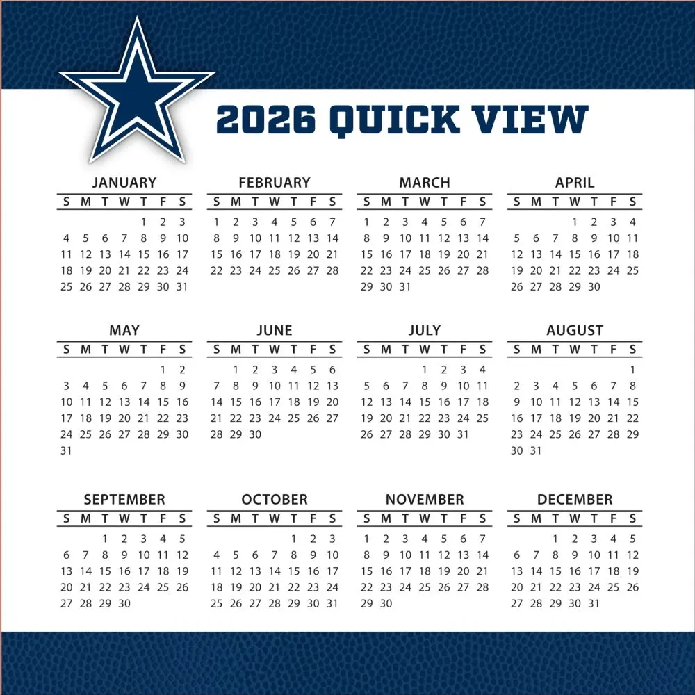 Printable Dallas Cowboys Schedule 2026 2027