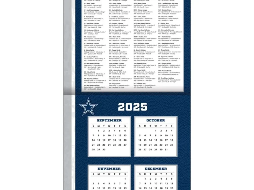 NFL Dallas Cowboys 2026 Wall Calendar Calendars