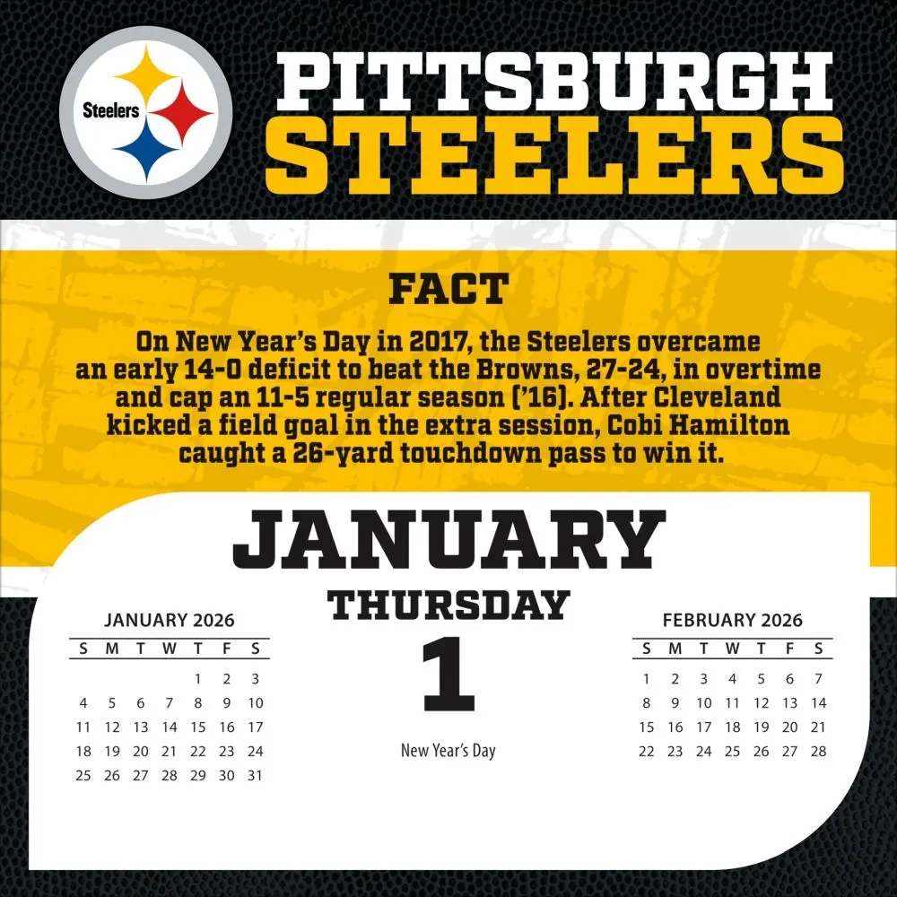 Pittsburgh Steelers 2026 Printable Schedule