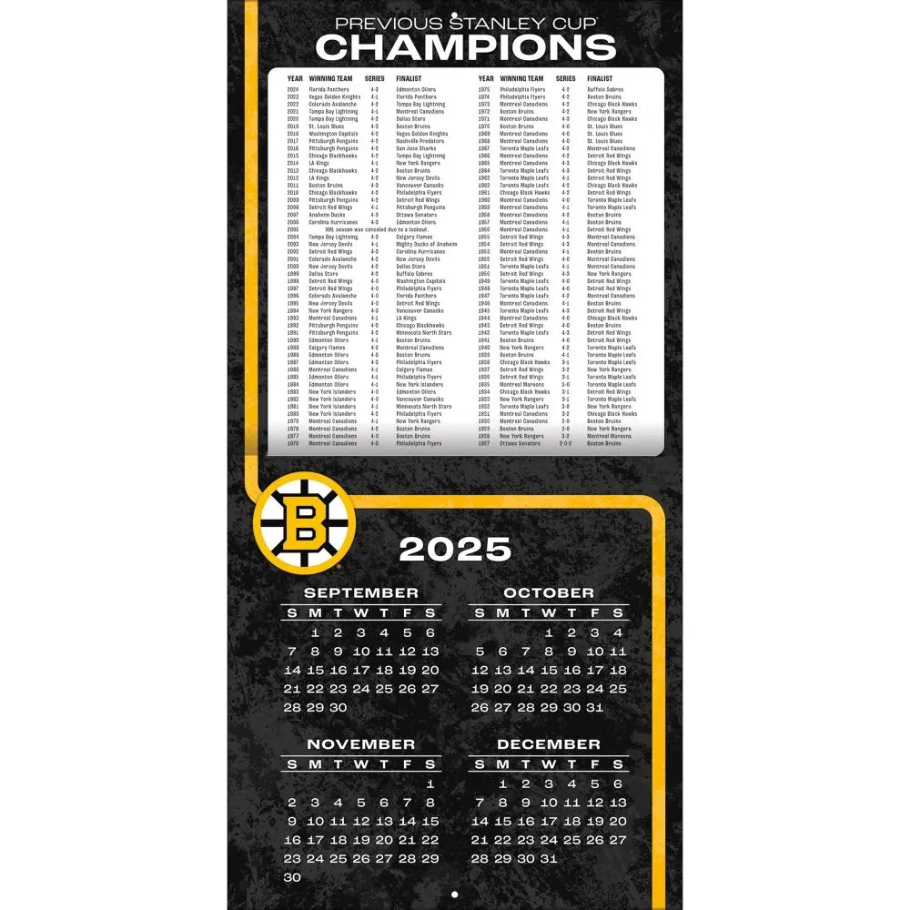 Printable 2025-2026 Boston Bruins Schedule