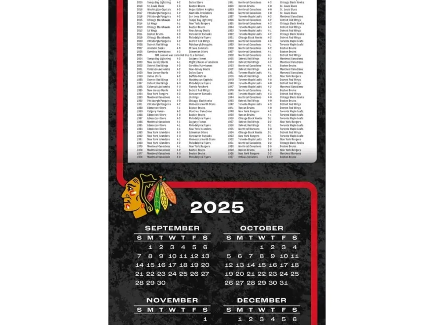 NHL Chicago Blackhawks 2026 Wall Calendar Calendars