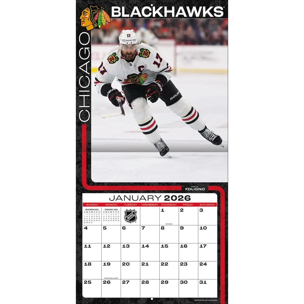 NHL Chicago Blackhawks 2026 Wall Calendar Calendars NHL Chicago Blackhawks 2026 Wall Calendar Calendars