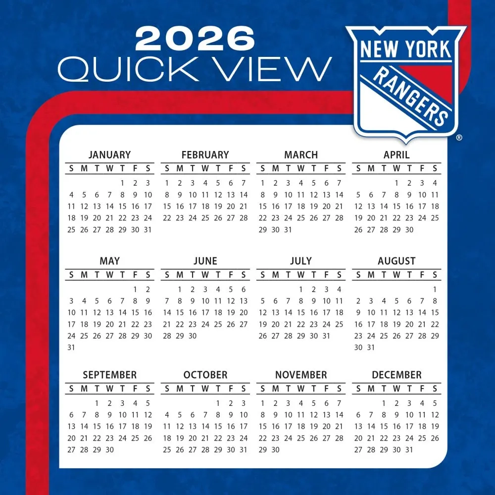 New York Rangers 2026 Schedule Printable