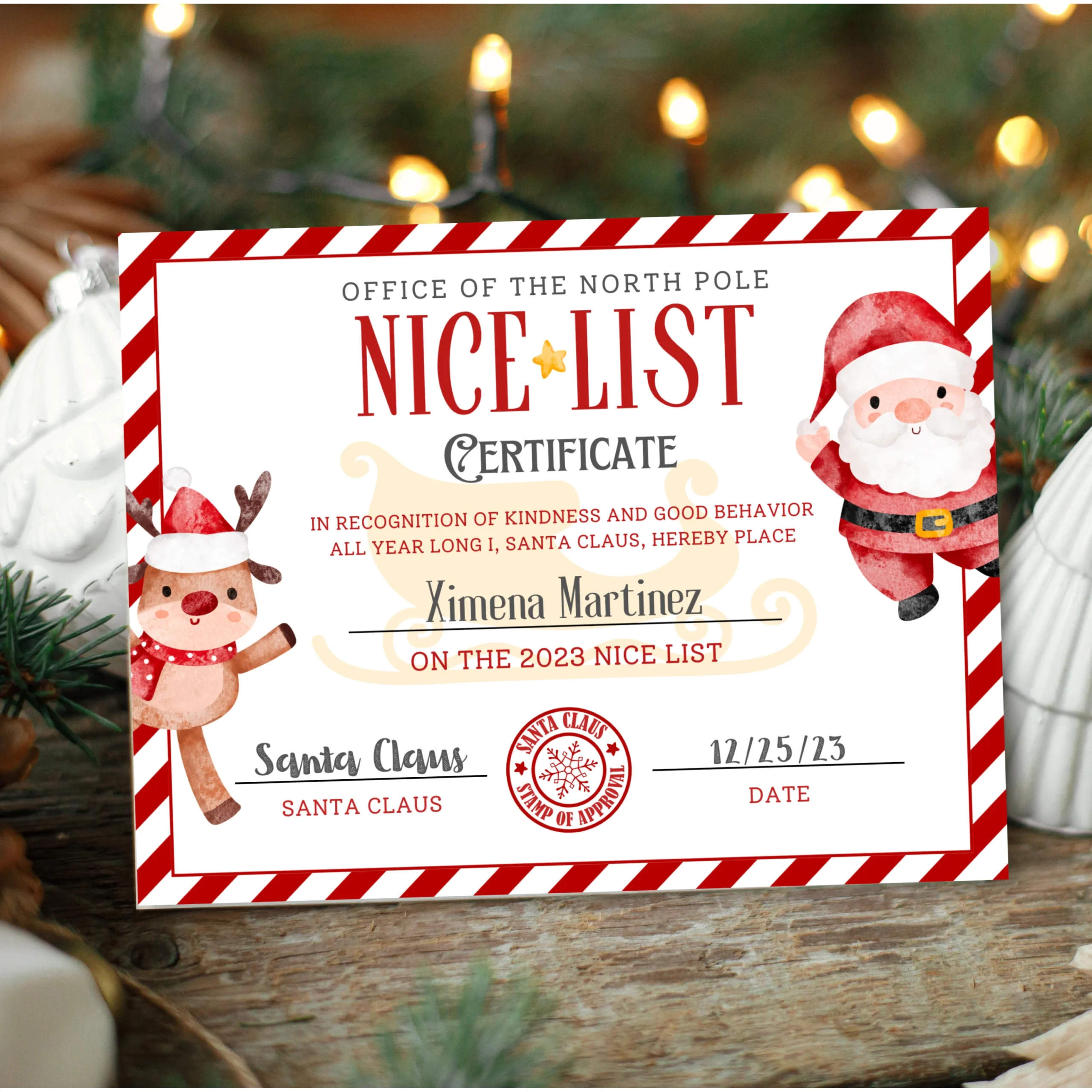 Fee Nice List Certificate Printable