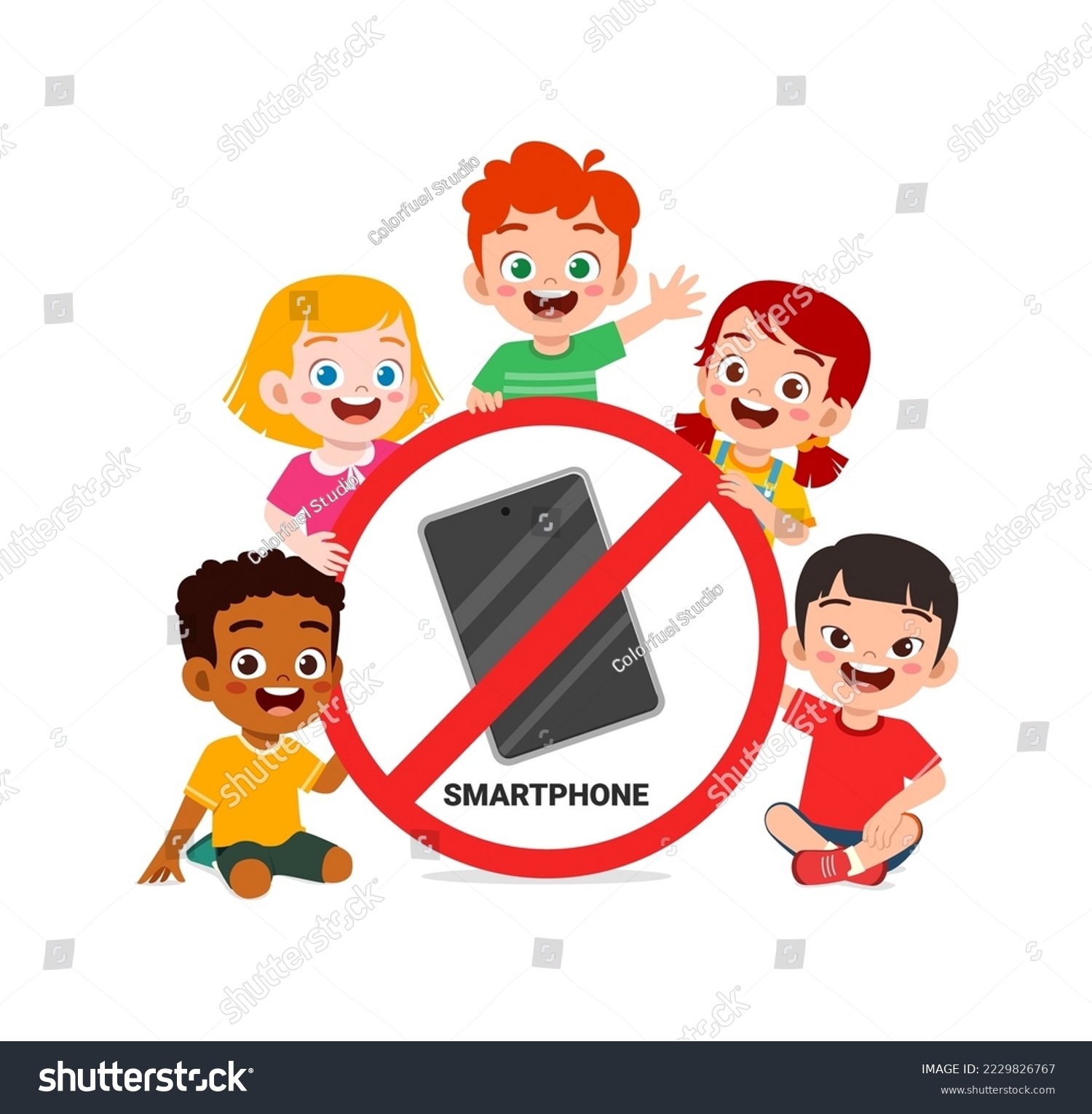 No Cell Phones Kids Over 43 Royalty Free Licensable Stock Illustrations Drawings Shutterstock