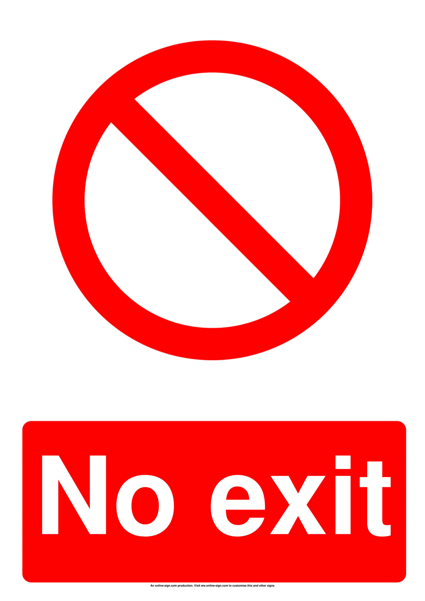 Printable No Exit Sign