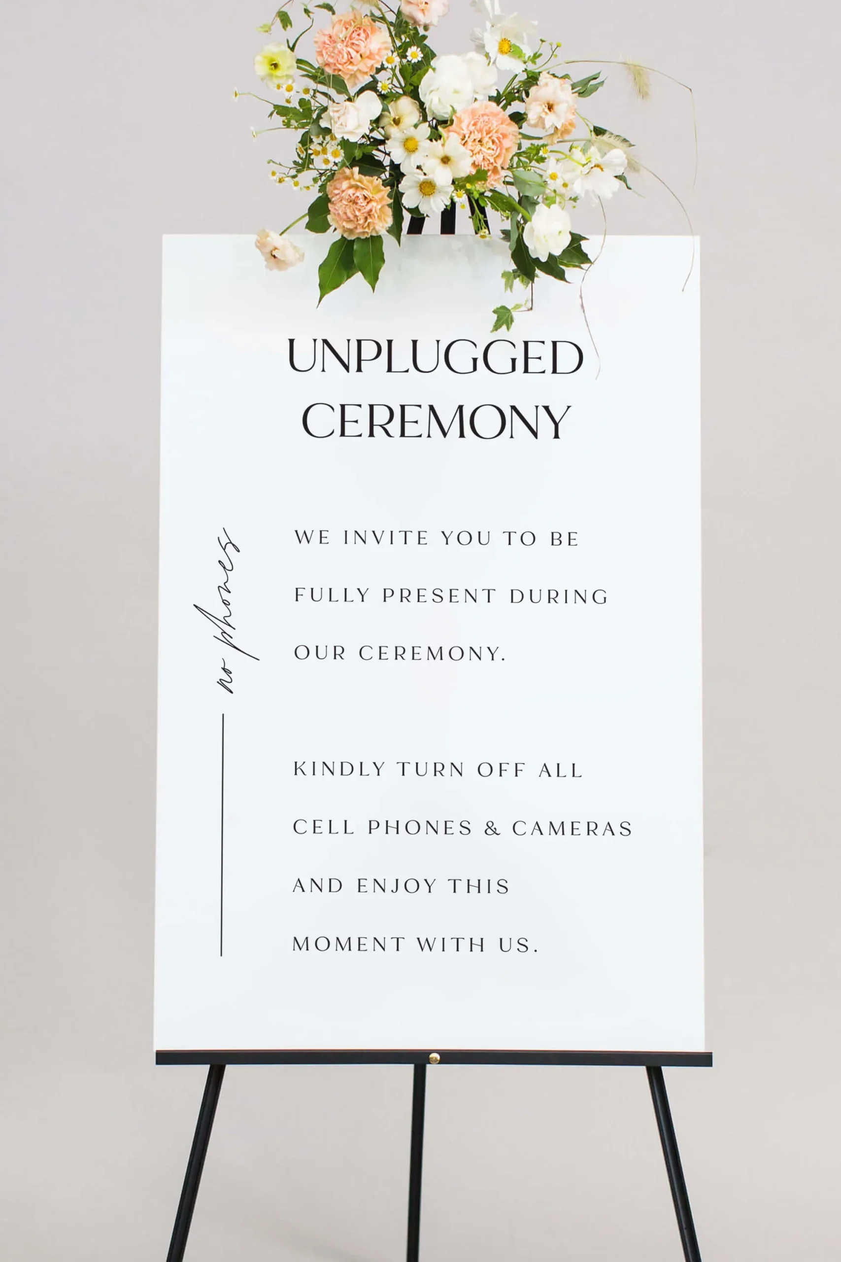 No Phones Sign Wedding The Hannah