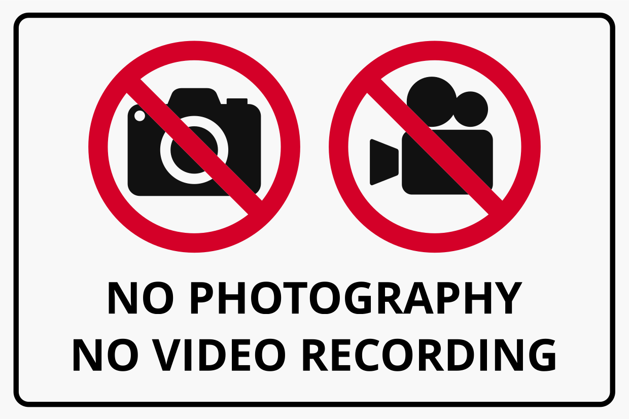 No Photography And Video Recording Allowed Sign Template Square Signs