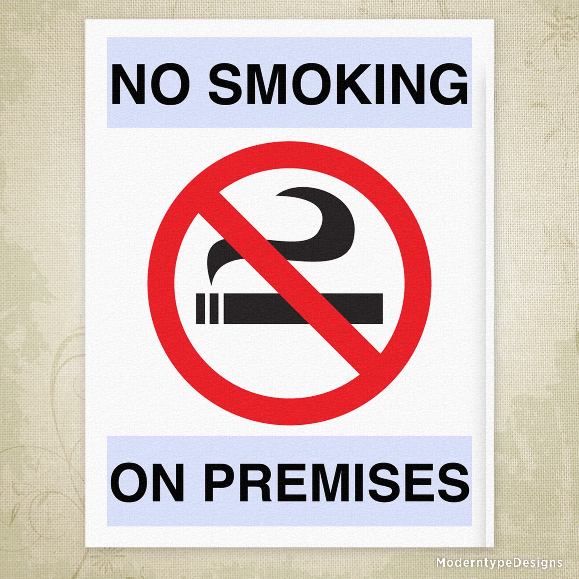 No Smoking Printable Sign Editable