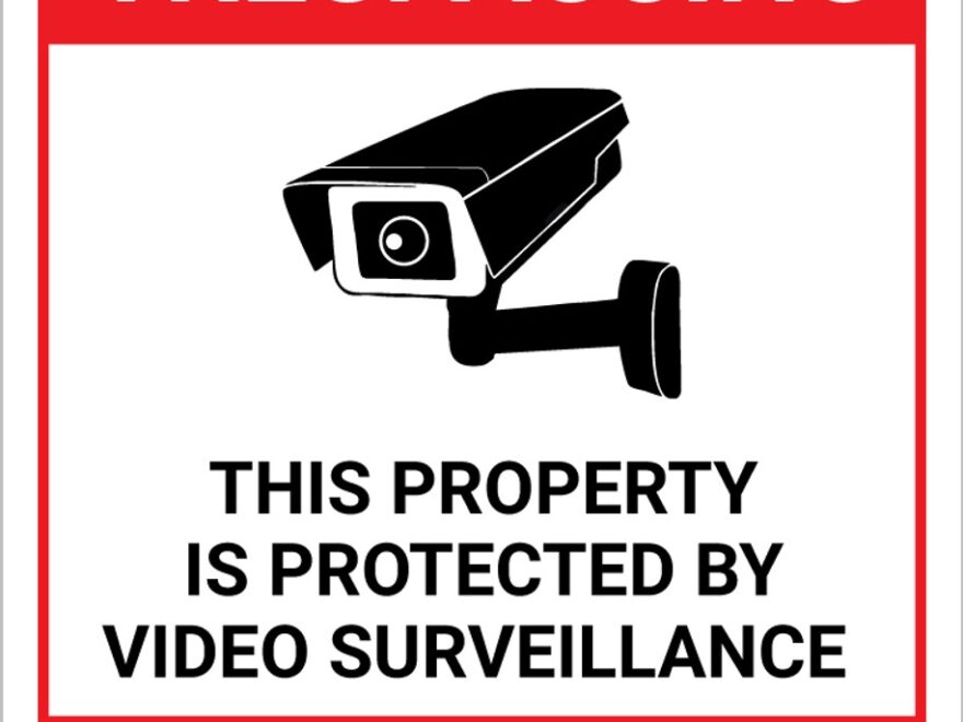No Trespassing This Property Is Protected By Video Surveillance Alarm In Use Video Camera Icon Portrait