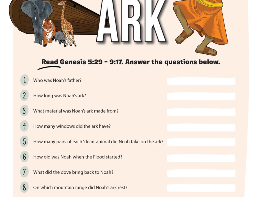 Noah s Ark Quiz PDF Bible Pathway Adventures