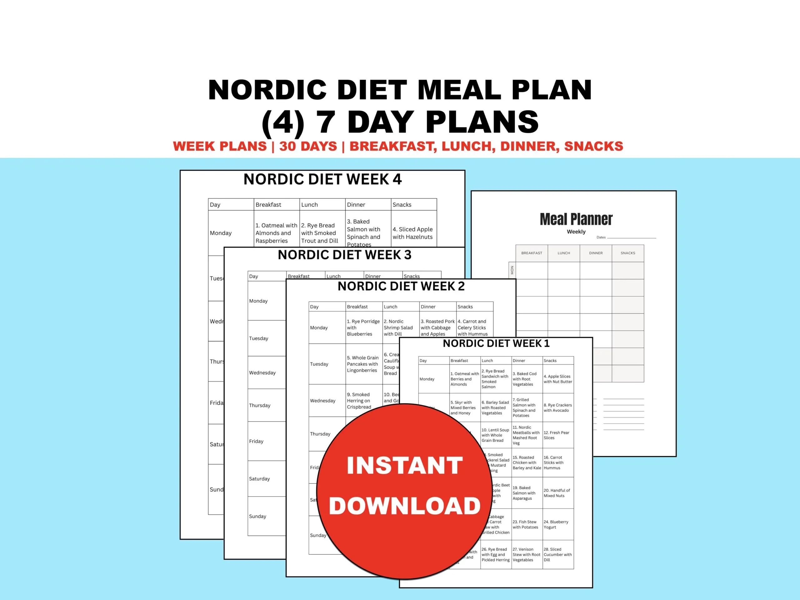 Printable Nordic Shopping List