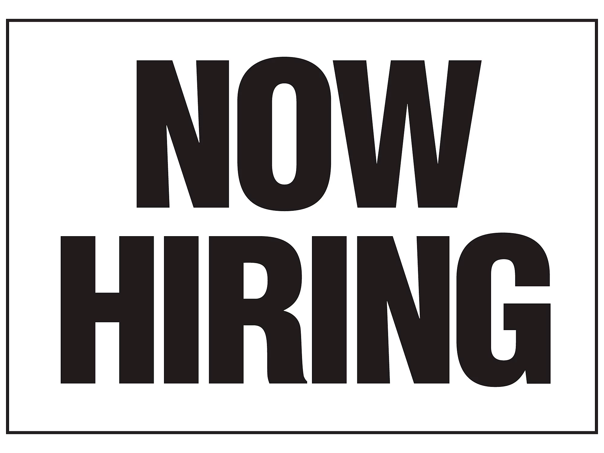 Now Hiring Sign Vinyl Adhesive Back S 24760V Uline