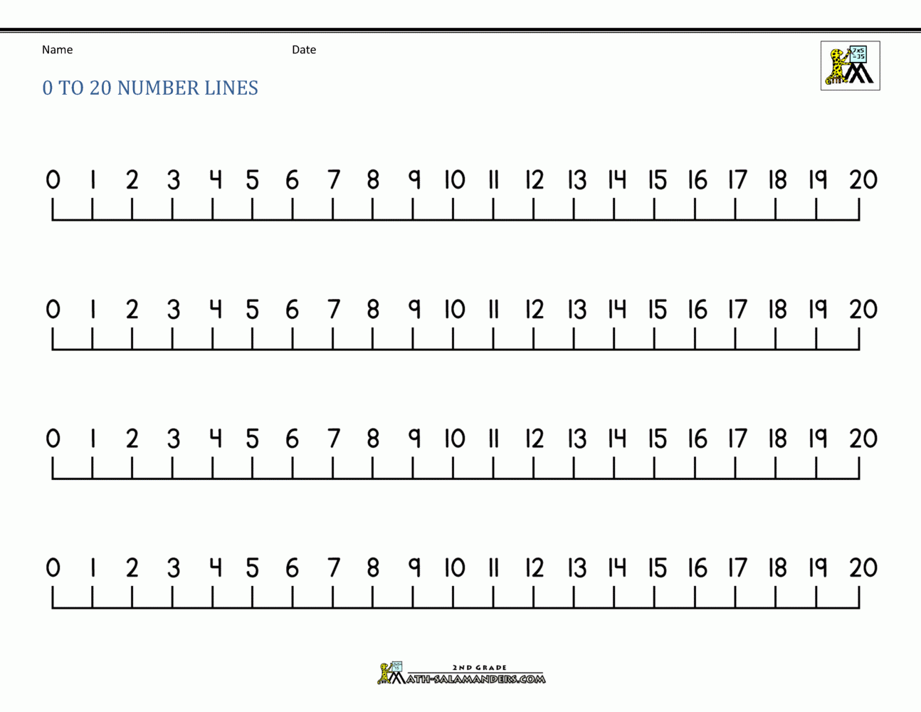 Printable Number Line Sheet
