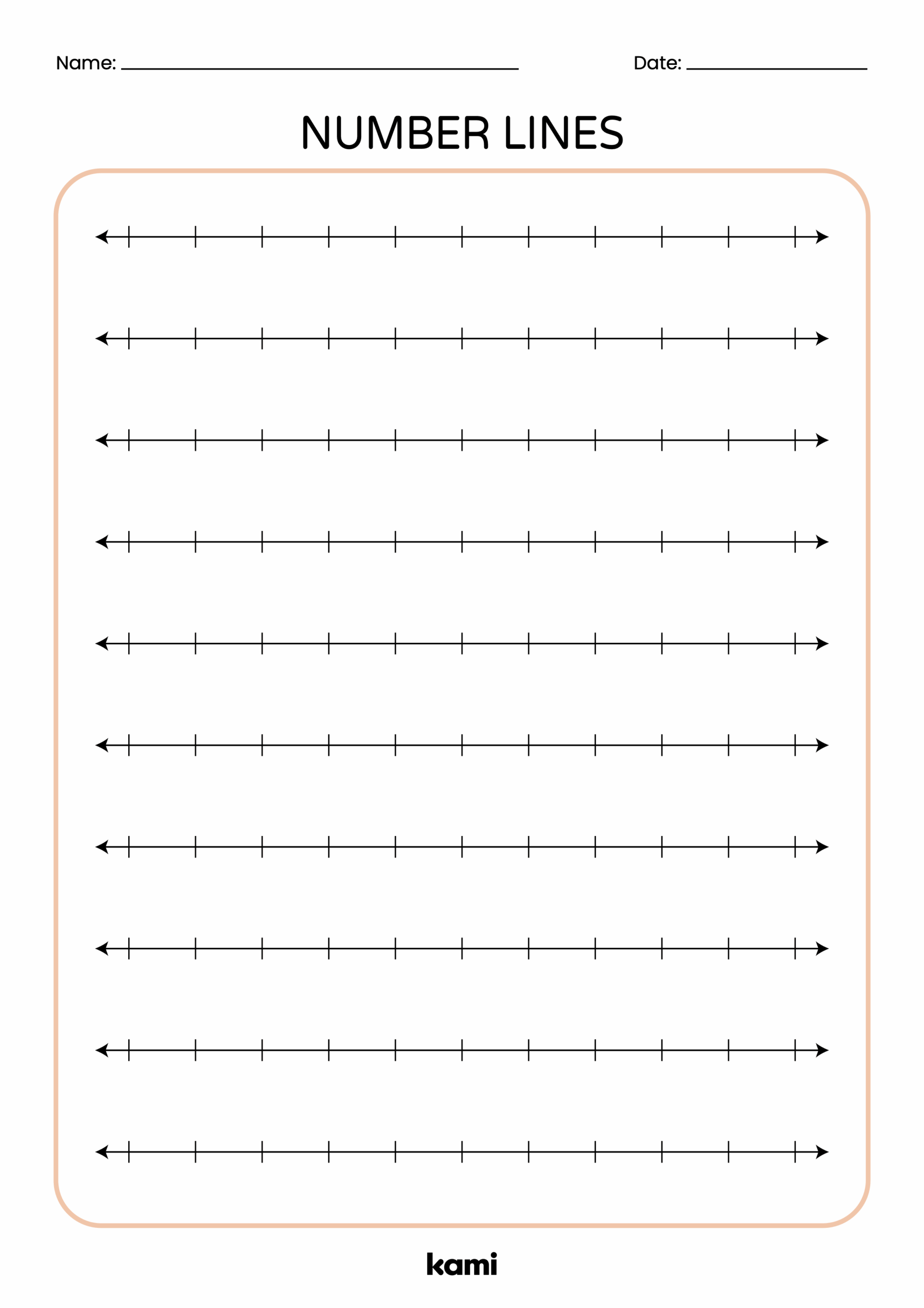 Number Lines Chart Blank For Teachers Perfect For Grades 1st 2nd 3rd 4th K Math Classroom Resources Kami Library