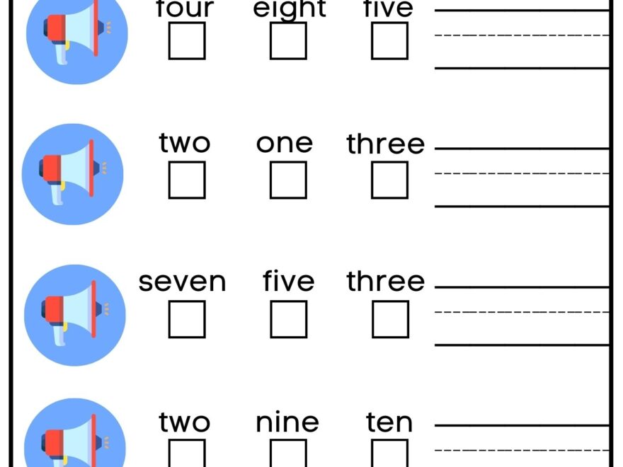 Numbers One To Ten Vocabulary Interactive Worksheet Listen Check And Write The Words Activity For Kids And ESL Students G1 Ezpzlearn