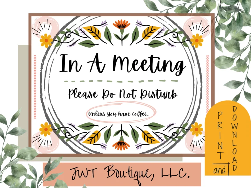 Office Sign Office Sign Printable Office Sign For Door In A Meeting Note In A Meeting Sign Printable In A Meeting Please Do Not Disturb Etsy